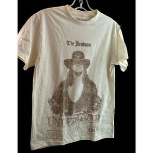 The Undertaker The Deadman CVLA Beige T Shirt Mens Small WWE Brand New